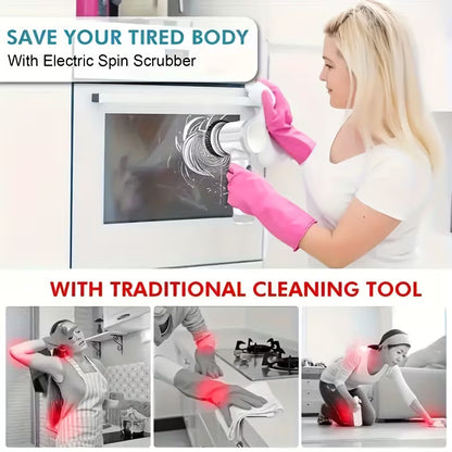Electric Handheld Cleaning Brush – Multi-Purpose Spin Scrubber