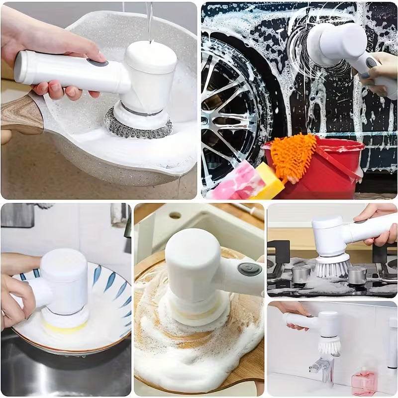 Electric Handheld Cleaning Brush – Multi-Purpose Spin Scrubber